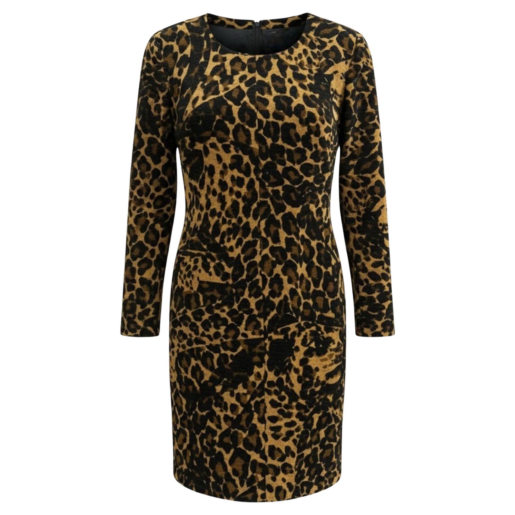 1993-1994 Yves Saint Laurent YSL Animal Cotton Velvet Dress