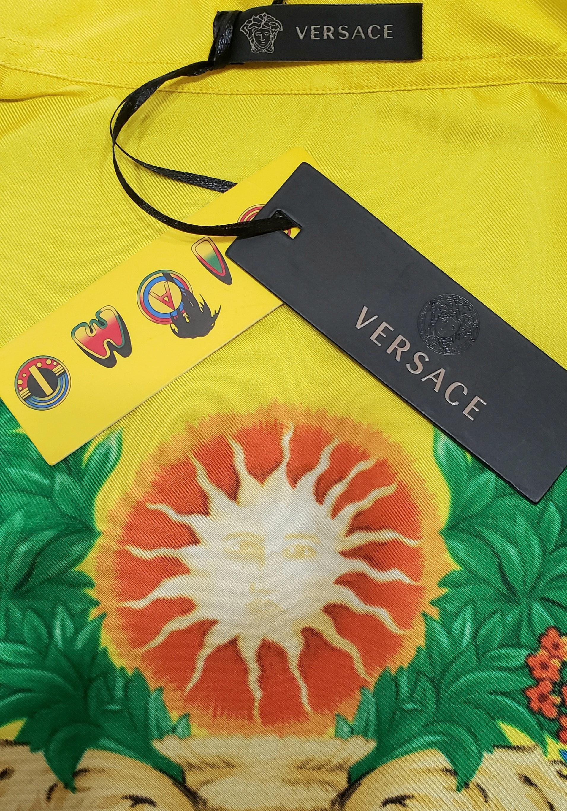 1993 archive! LIMITED SOHO EDITION ! MIAMI FL VERSACE SILK SHIRT IT  56 - 3XL For Sale 9