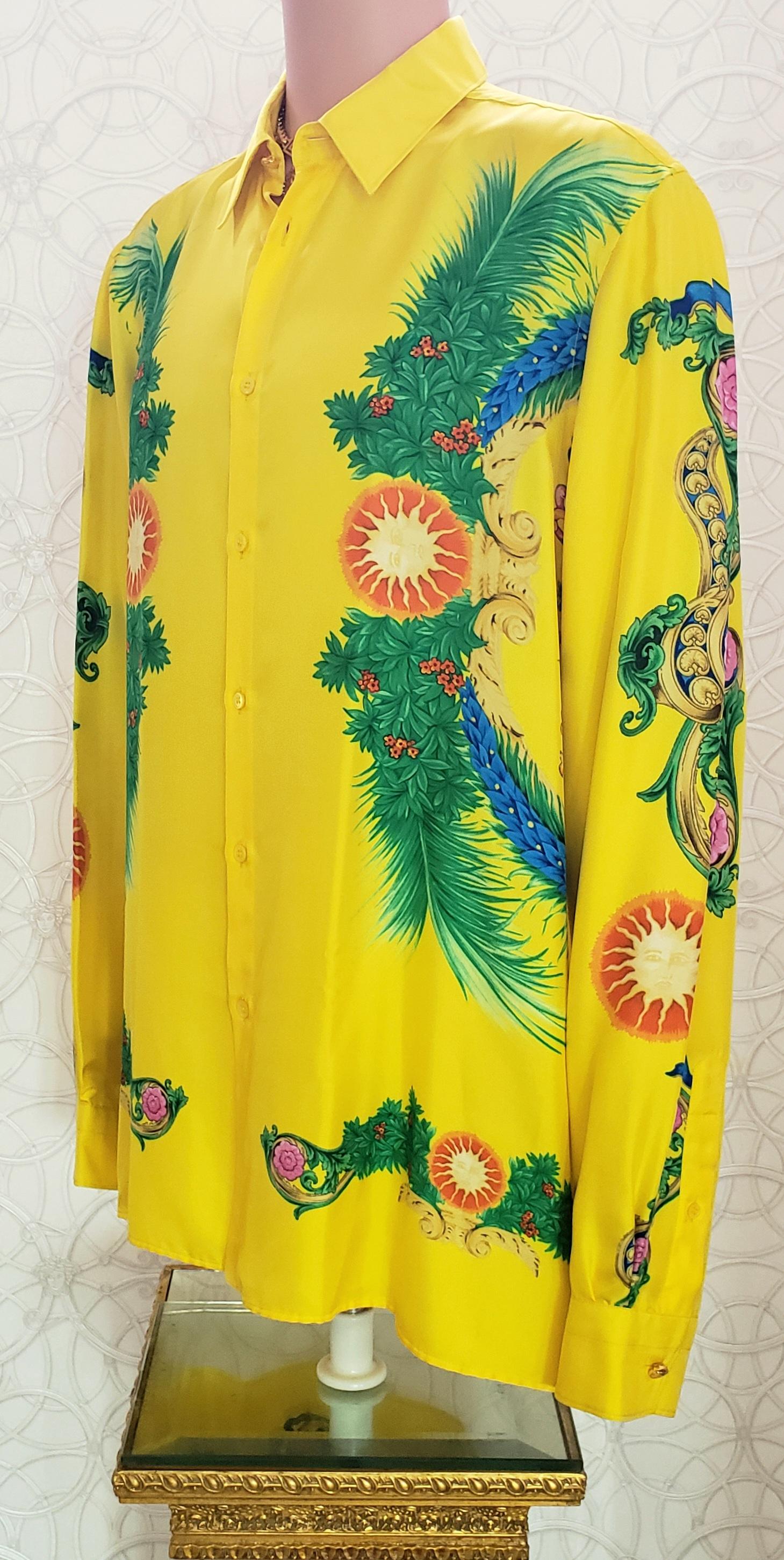Women's or Men's 1993 archive! LIMITED SOHO EDITION ! MIAMI FL VERSACE SILK SHIRT IT  56 - 3XL For Sale