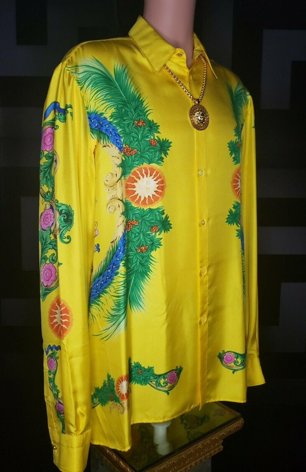 1993 archive! SOLD OUT! MIAMI FL VERSACE SILK SHIRT IT  56 - 3XL In New Condition In Montgomery, TX