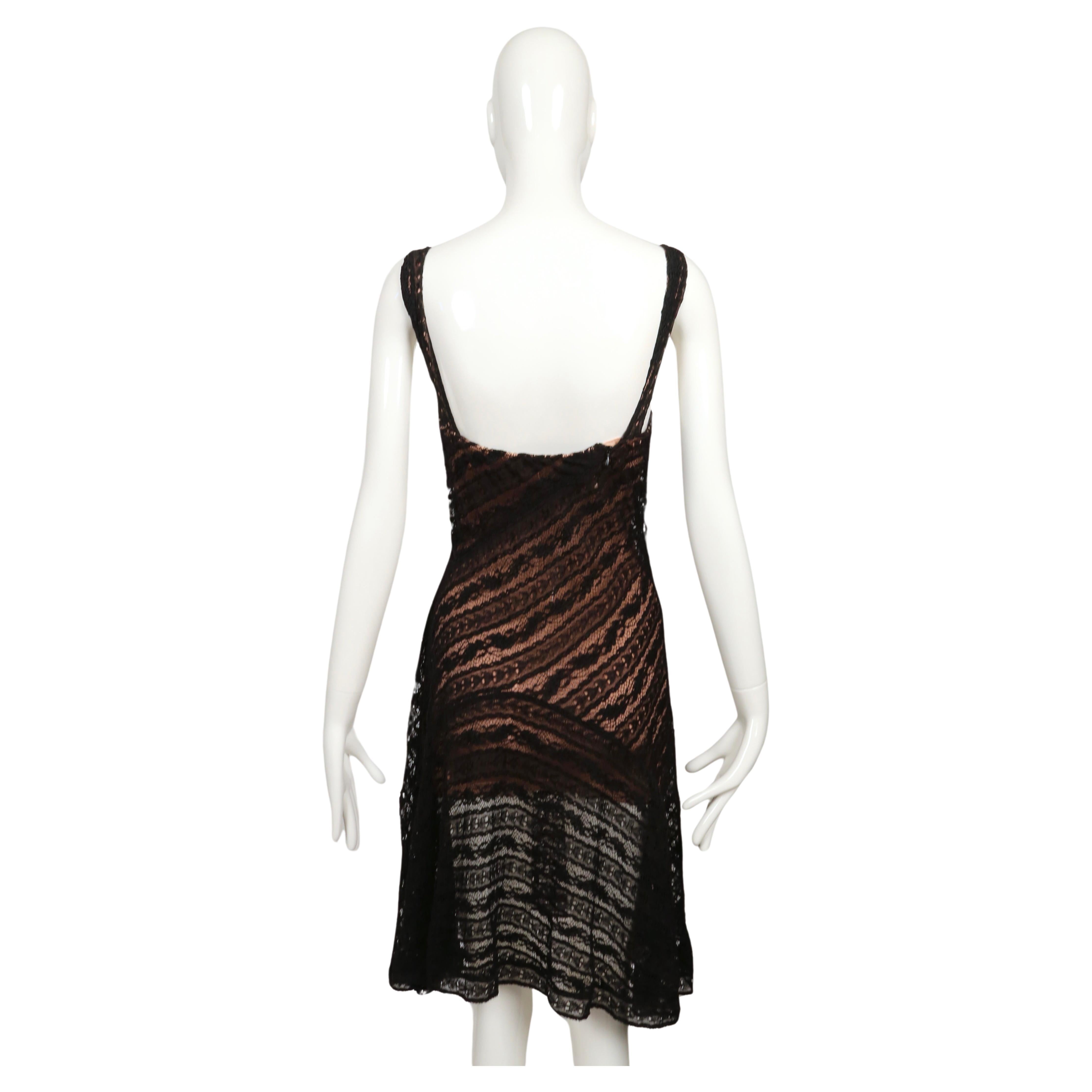1993 AZZEDINE ALAIA black lace dress with molded bustier For Sale 4