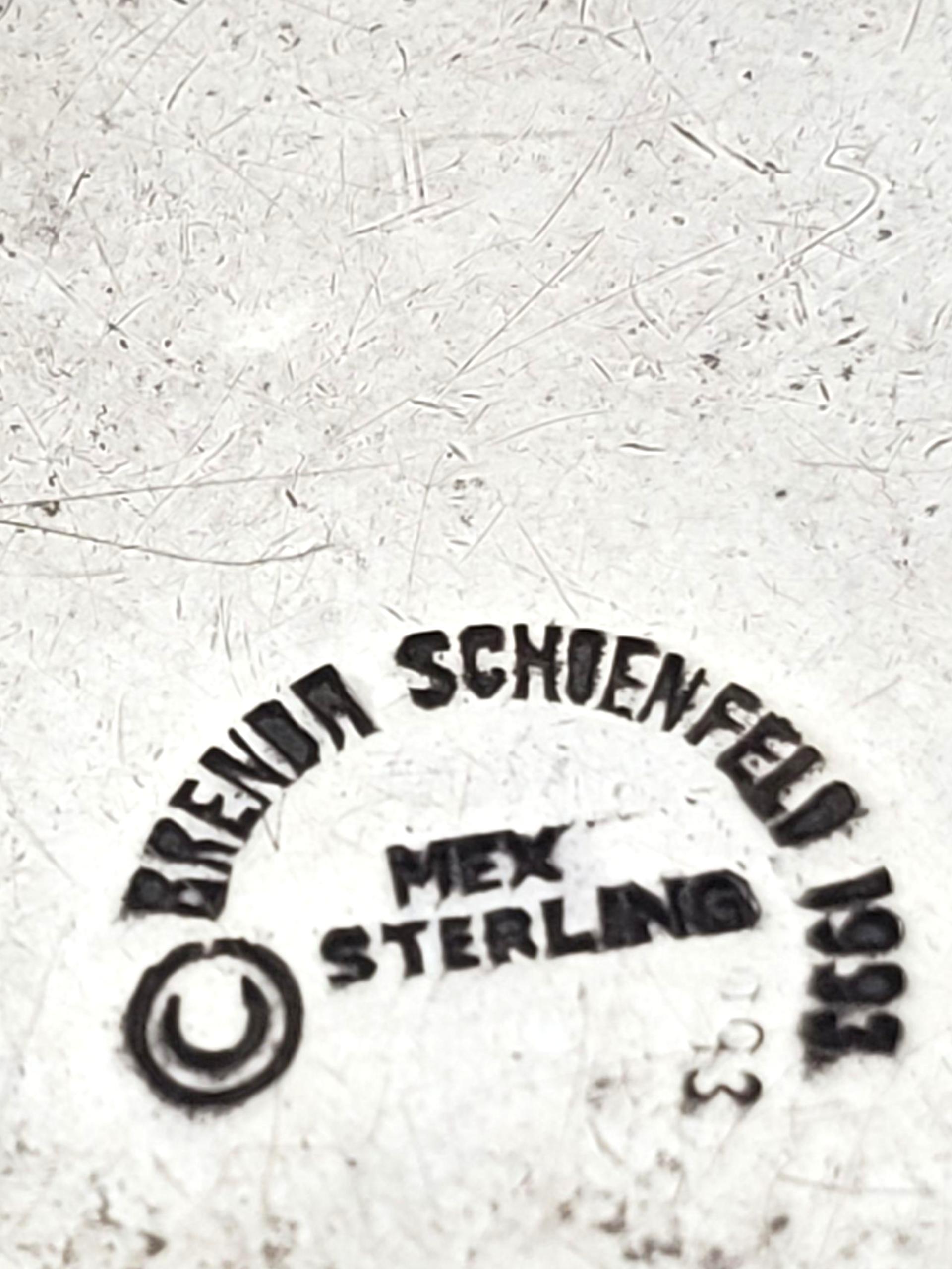 1993 Brenda Schoenfeld Orecchini a clip a forma di fiore gonfio e penzolante in argento #22437 in vendita 2