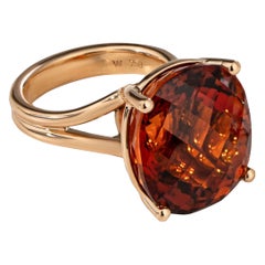 19.93 Carat Madeira Citrine 18 Carat Rose Gold Ring