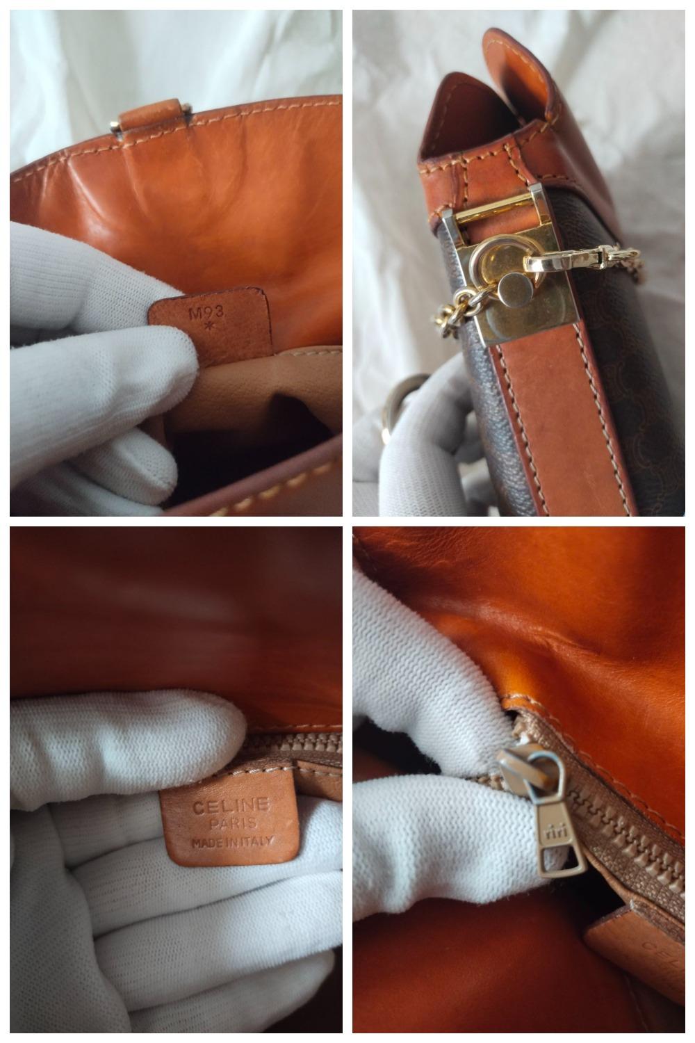 1993 CELINE Macadam Toggle clasp chain Brown Bucket bag Umhängetasche / Vintage im Angebot 7