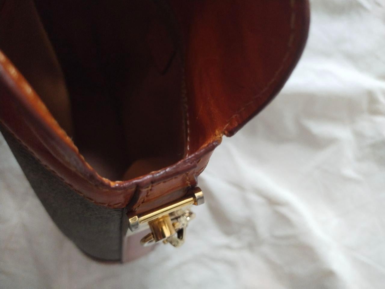 1993 CELINE Macadam Toggle clasp chain Brown Bucket bag Umhängetasche / Vintage im Angebot 14