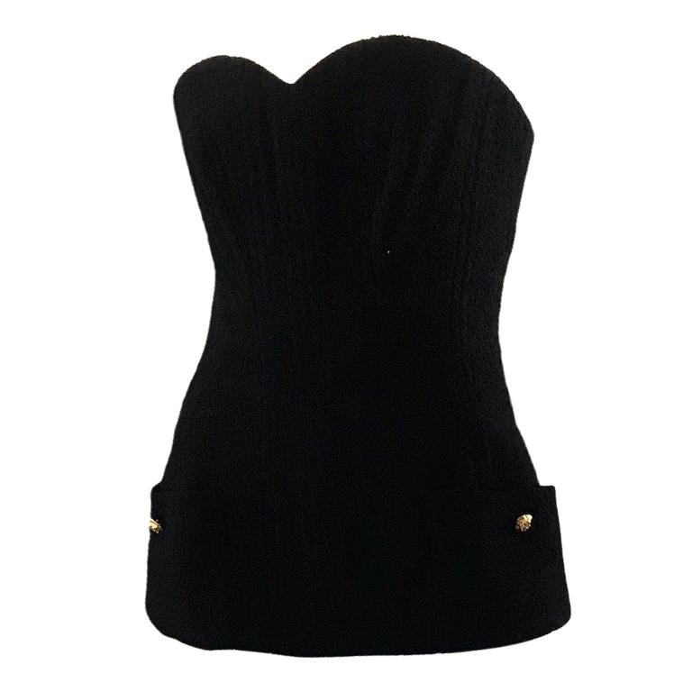 1993 Chanel black boucle bustier