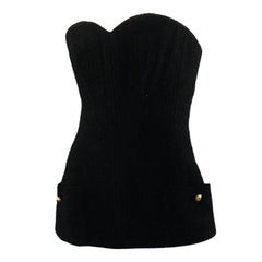 1993 Chanel black boucle bustier at 1stDibs