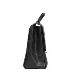 1993 Chanel Black Quilted Caviar Leather Vintage Classic Kelly