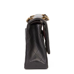1993 Chanel Black Quilted Lambskin Vintage Medium Classic Double Flap Bag