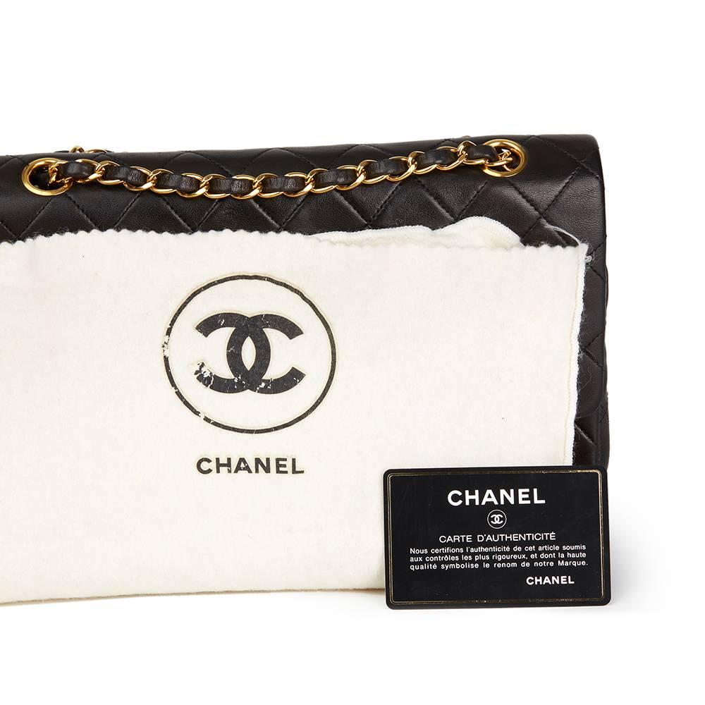 1993 Chanel Black Quilted Lambskin Vintage Medium Classic Double Flap Bag 2