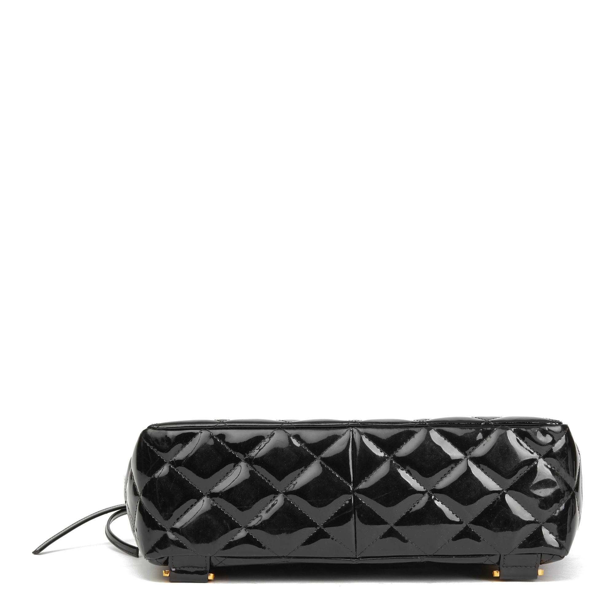 black patent backpack