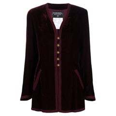 1993 Giacca di velluto Bordeaux Chanel