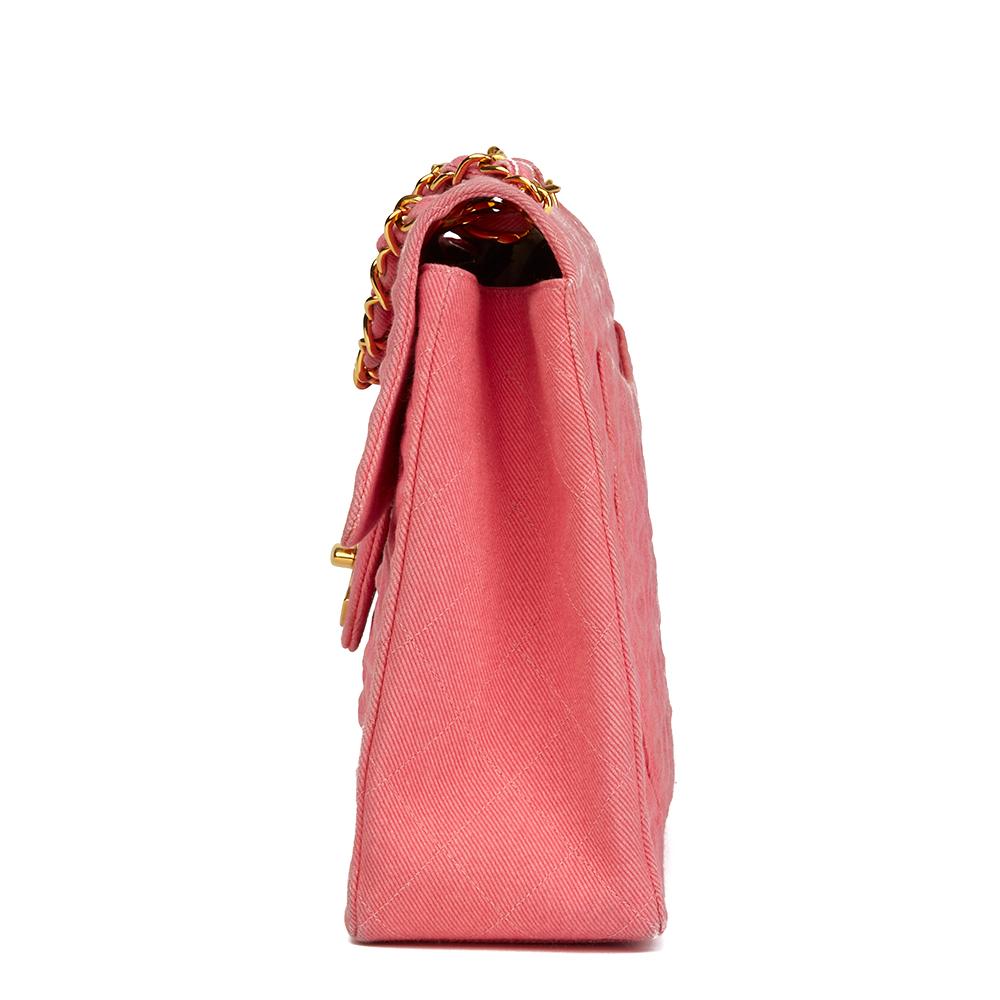 chanel pink denim bag