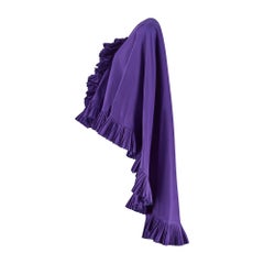 1993 Christian Dior Purple Taffeta Silk Ruffled Cape