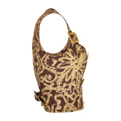 1993 Christian Lacroix Brown and Gold Corset Top