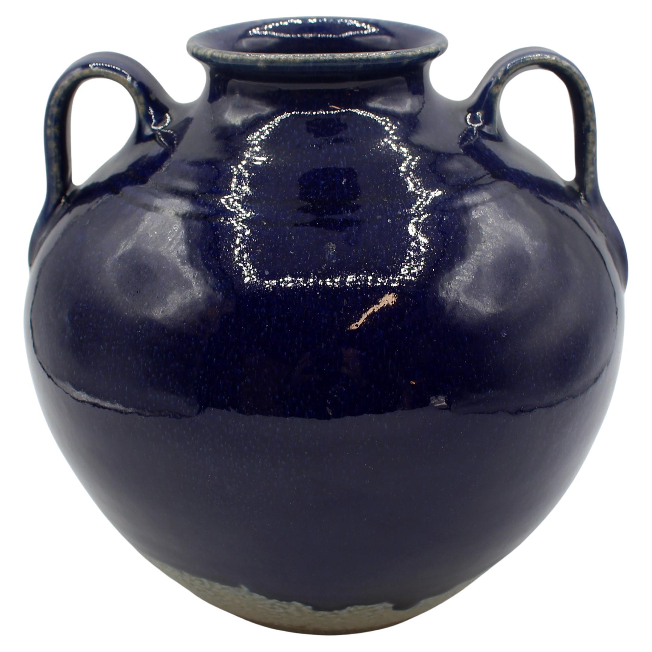 Kobaltblaue Vase von Vernon Owens, 1993