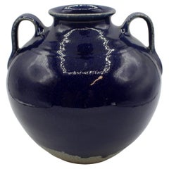 Retro 1993 Cobalt Blue Vase by Vernon Owens