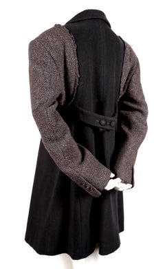1993 Comme des Garcons donegal wool runway coat with oversized shoulders