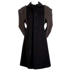 1993 Comme des Garcons donegal wool runway coat with oversized shoulders