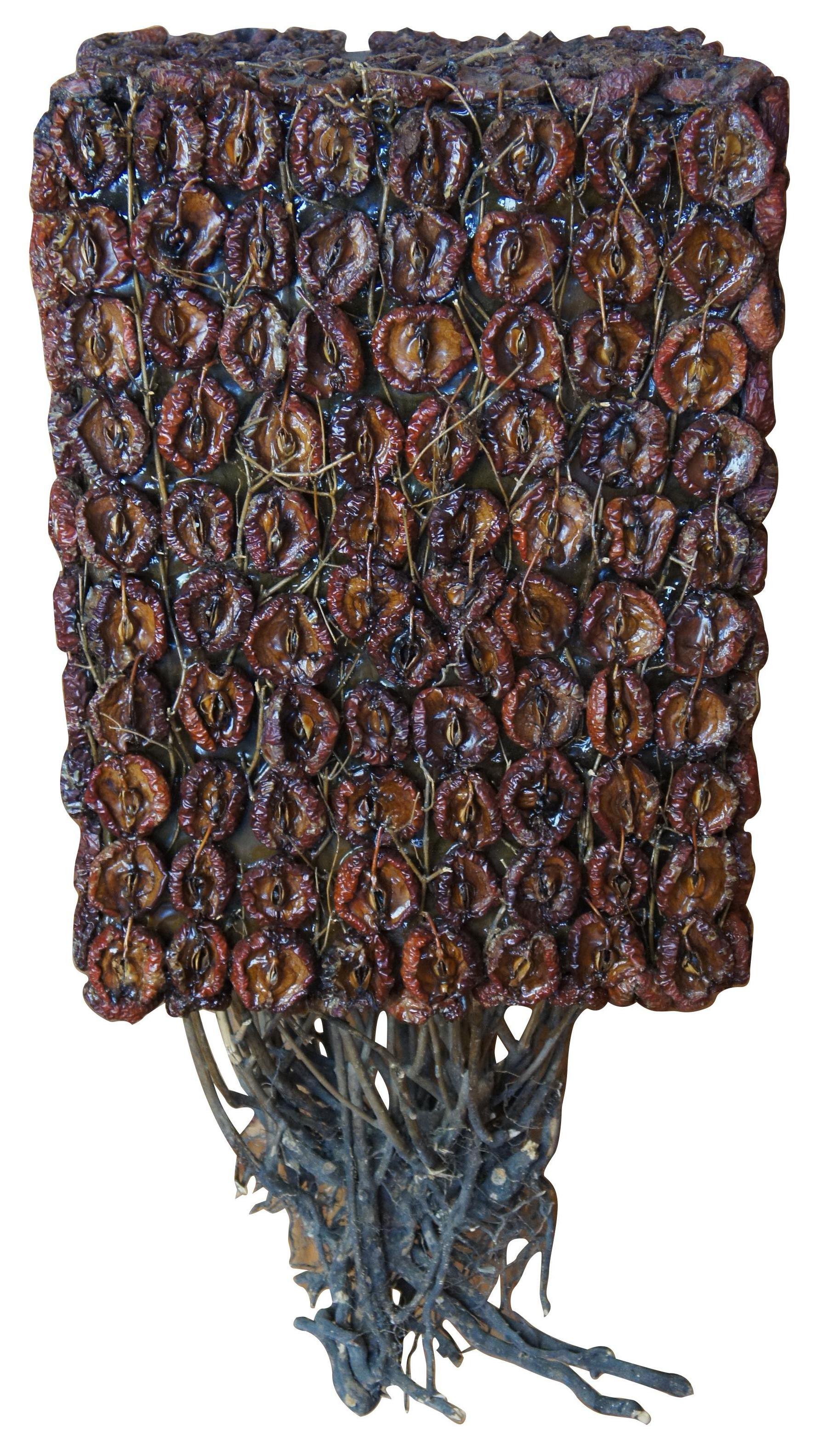 1993 contemporary sun dried tomatoes wall sconce art sculpture red cube 36
