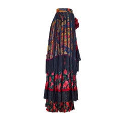 1993 Dolce & Gabbana Runway Floral Paisley Fringe Maxi Skirt