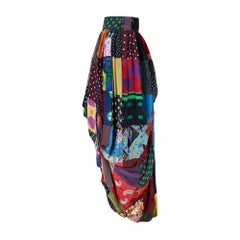 1993 Dolce & Gabbana Runway Patchwork Tulip Maxi Skirt