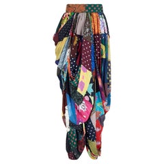 1993 Dolce & Gabbana Runway Patchwork Tulip Maxi Skirt