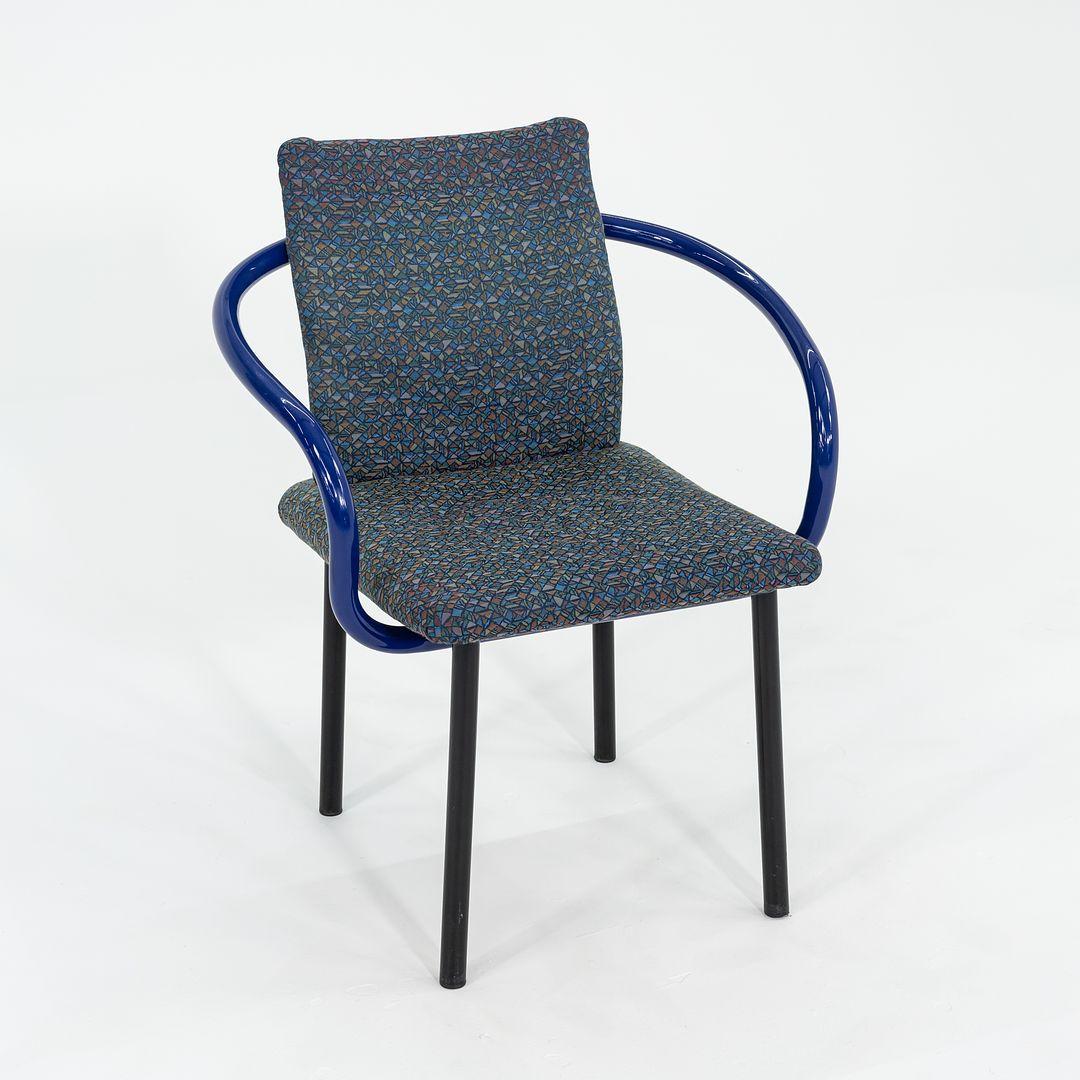 Modern 1993 Ettore Sottsass Mandarin Dining Chairs in Blue w/ Blue Fabric Upholstery For Sale