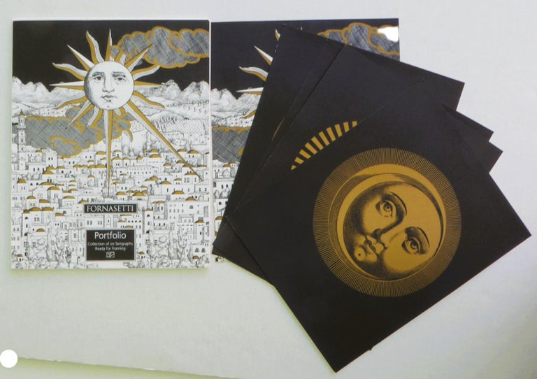 1993 Fornasetti Portfolio 6 Surrealist Black/Gold Prints France