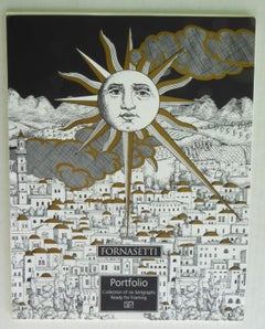 1993 Fornasetti Portfolio 6 Surrealist Black/Gold Prints France