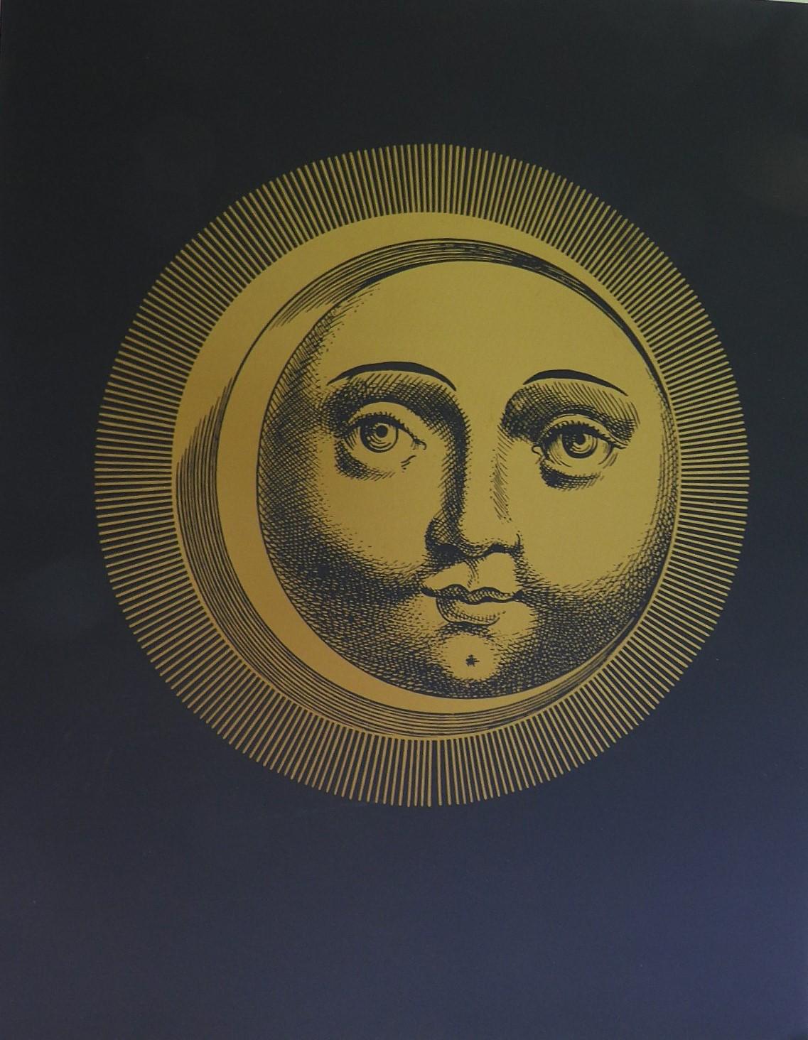 Late 20th Century 1993 Fornasetti Portfolio 6 Surrealist Black/Gold Prints France For Sale