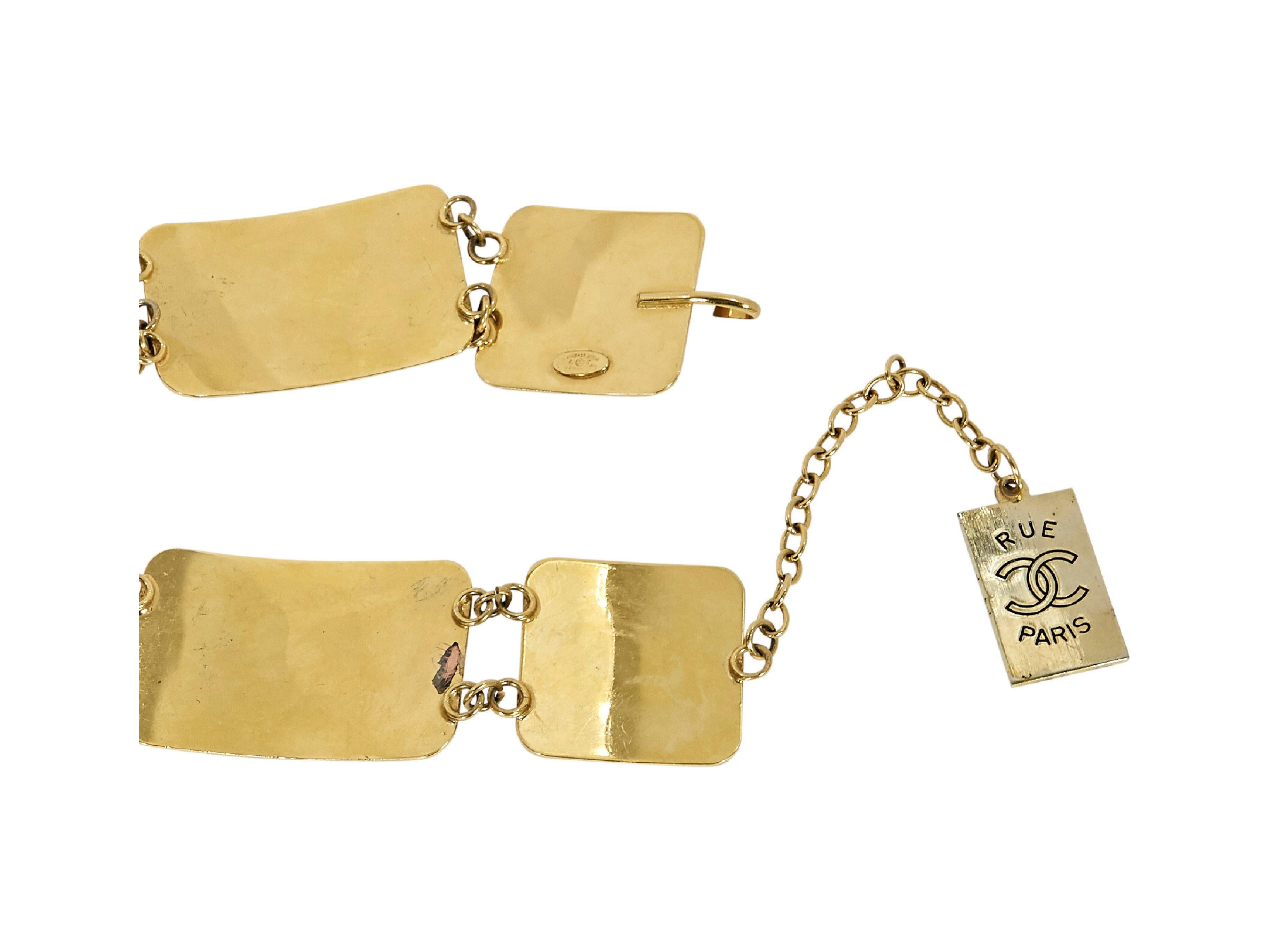  1993 Gold Vintage Chanel CC Logo Plate Belt 2