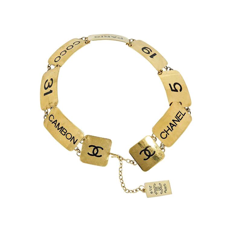  1993 Gold Vintage Chanel CC Logo Plate Belt