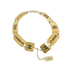  1993 Gold Vintage Chanel CC Logo Plate Belt