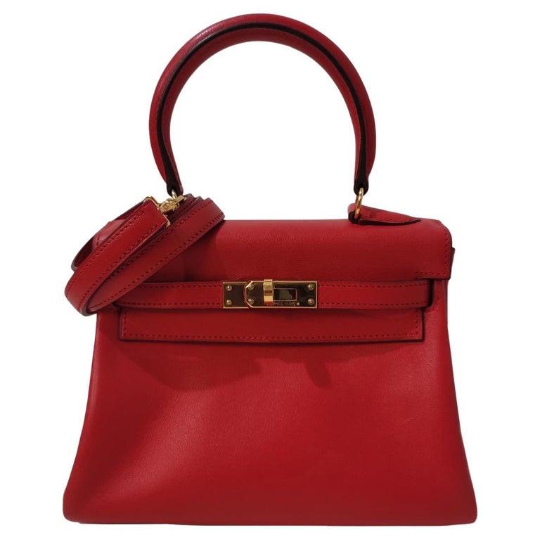 NEW & RARE Hermes Paris KELLY ADO II Backpack Rouge Casaque Red  Clemence