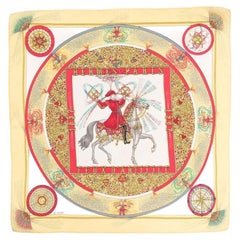 1993 Hermes Yellow Feux d Artifice by Michel Duchene Silk Scarf