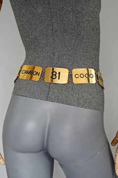 1993 Iconic CHANEL Address Logo Plate Link Belt