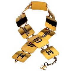 1993 Iconic CHANEL Address Logo Plate Link Belt