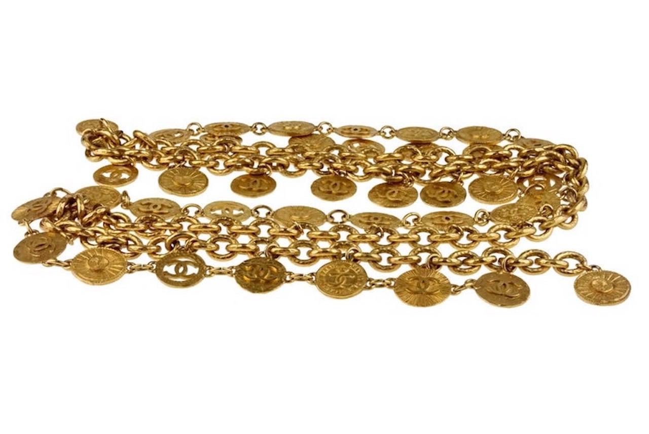 chanel gold coin necklace