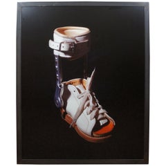 Janet Biggs 1993 "One", fotografia cibacromatica con tutore per la gamba del neonato