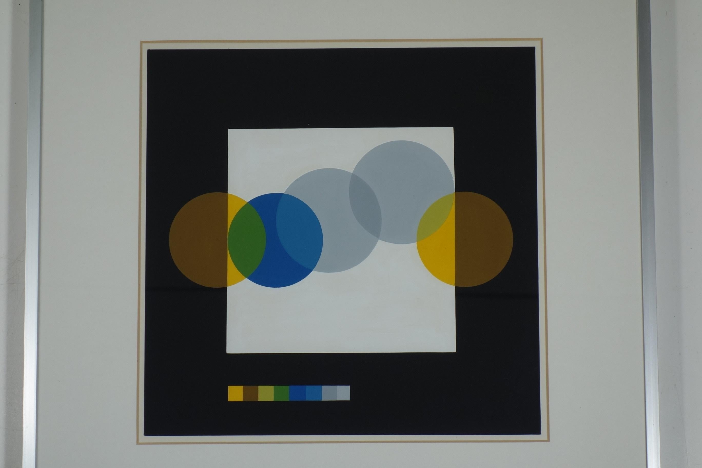 1993 Joel Stein Acryl auf Papier Zeichnung Optische Kunst Moderne im Zustand „Hervorragend“ im Angebot in Brescia, IT