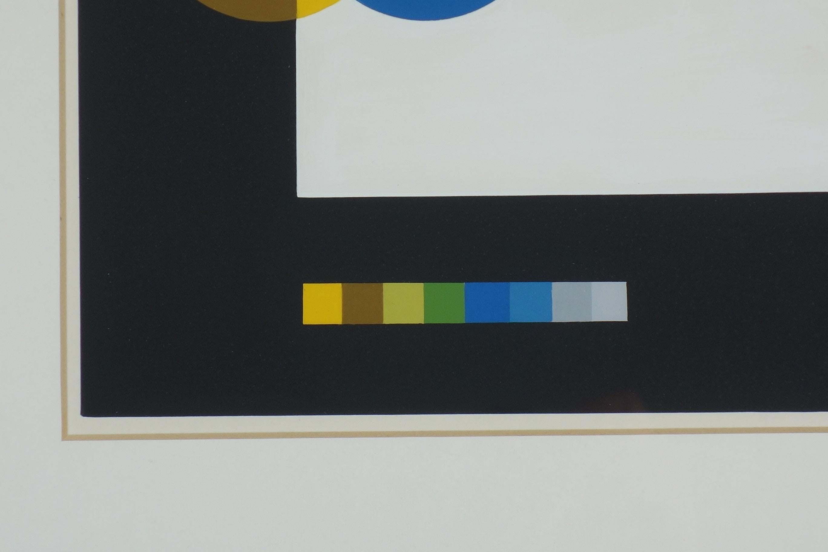 1993 Joel Stein Acryl auf Papier Zeichnung Optische Kunst Moderne (Ende des 20. Jahrhunderts) im Angebot