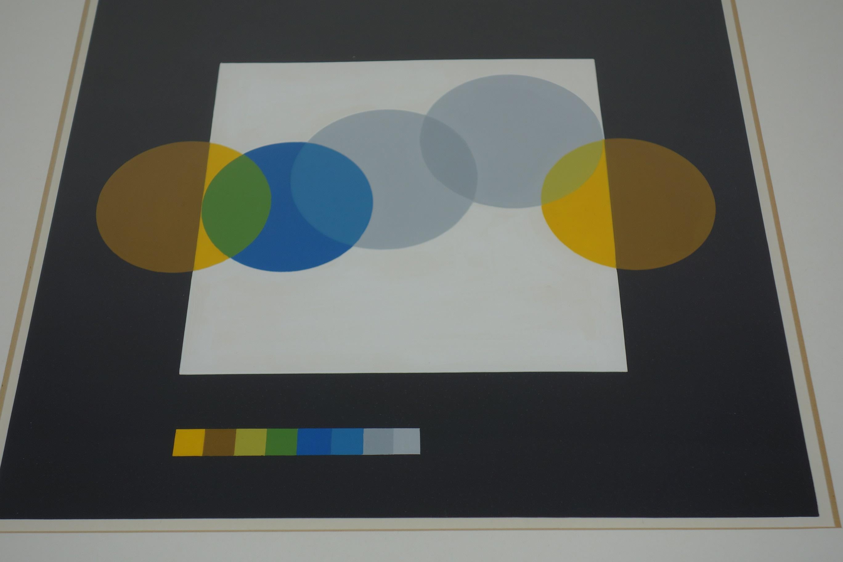 1993 Joel Stein Acryl auf Papier Zeichnung Optische Kunst Moderne im Angebot 2