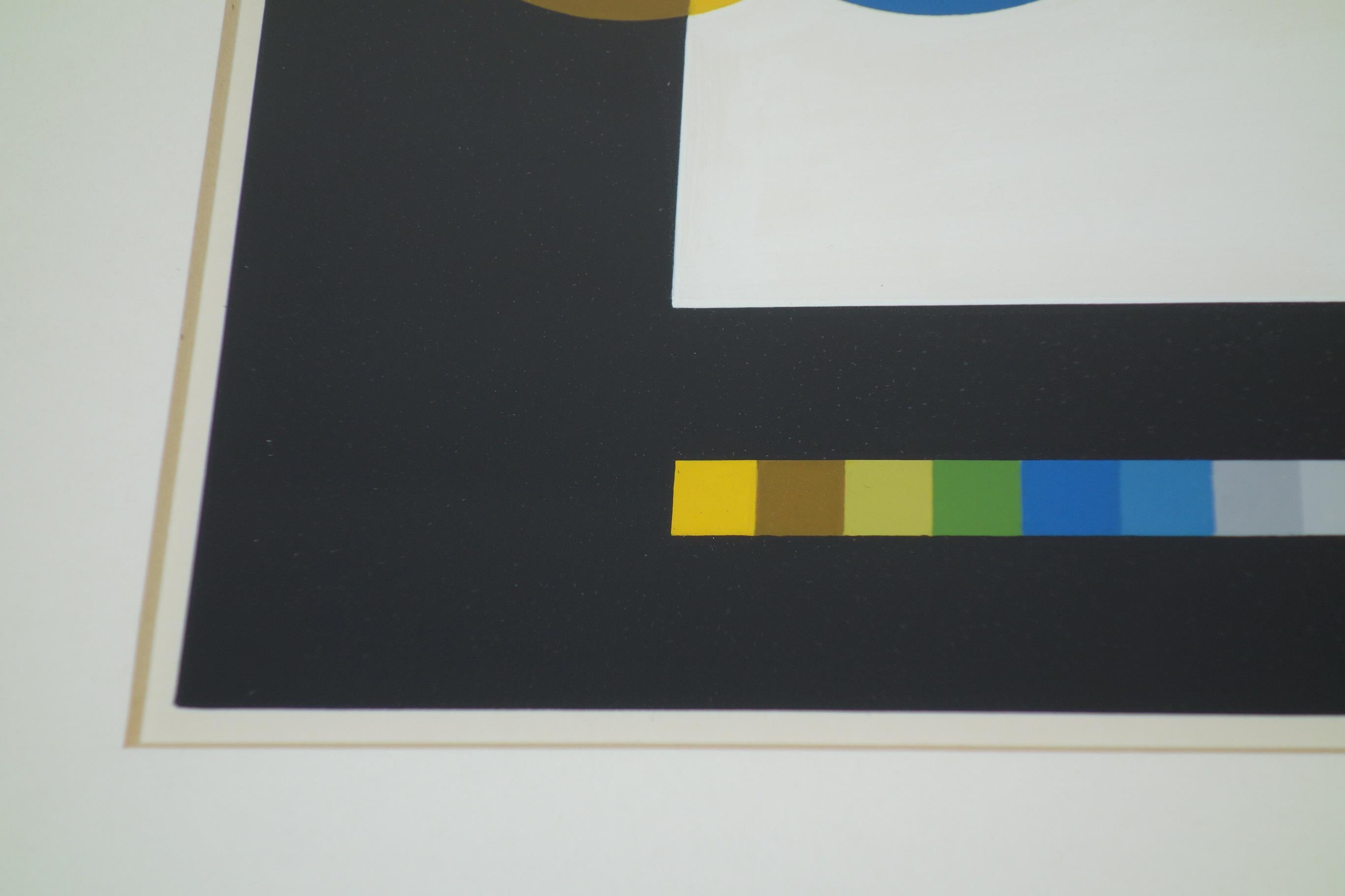 1993 Joel Stein Acryl auf Papier Zeichnung Optische Kunst Moderne im Angebot 3