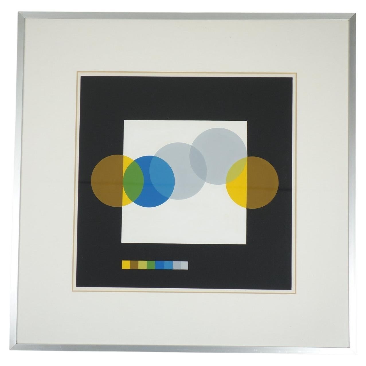 1993 Joel Stein Acrilico su carta Disegno Arte Ottica Moderna