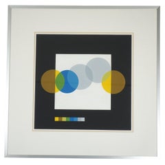 1993 Joel Stein Acrílico sobre Papel Dibujo Arte Óptico Moderno