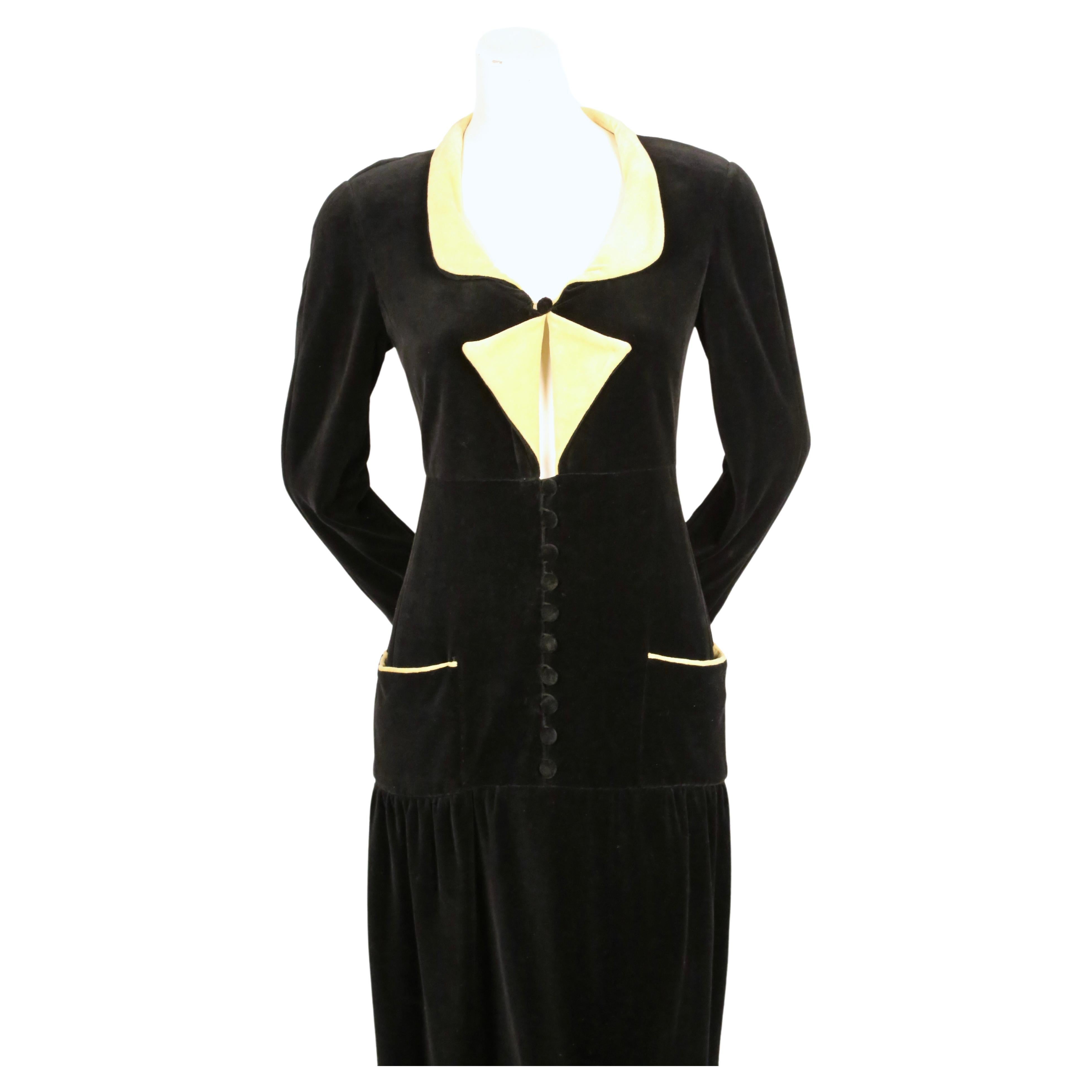 1993 Karl Lagerfeld for Chloe black velvet RUNWAY dress In Excellent Condition In San Fransisco, CA