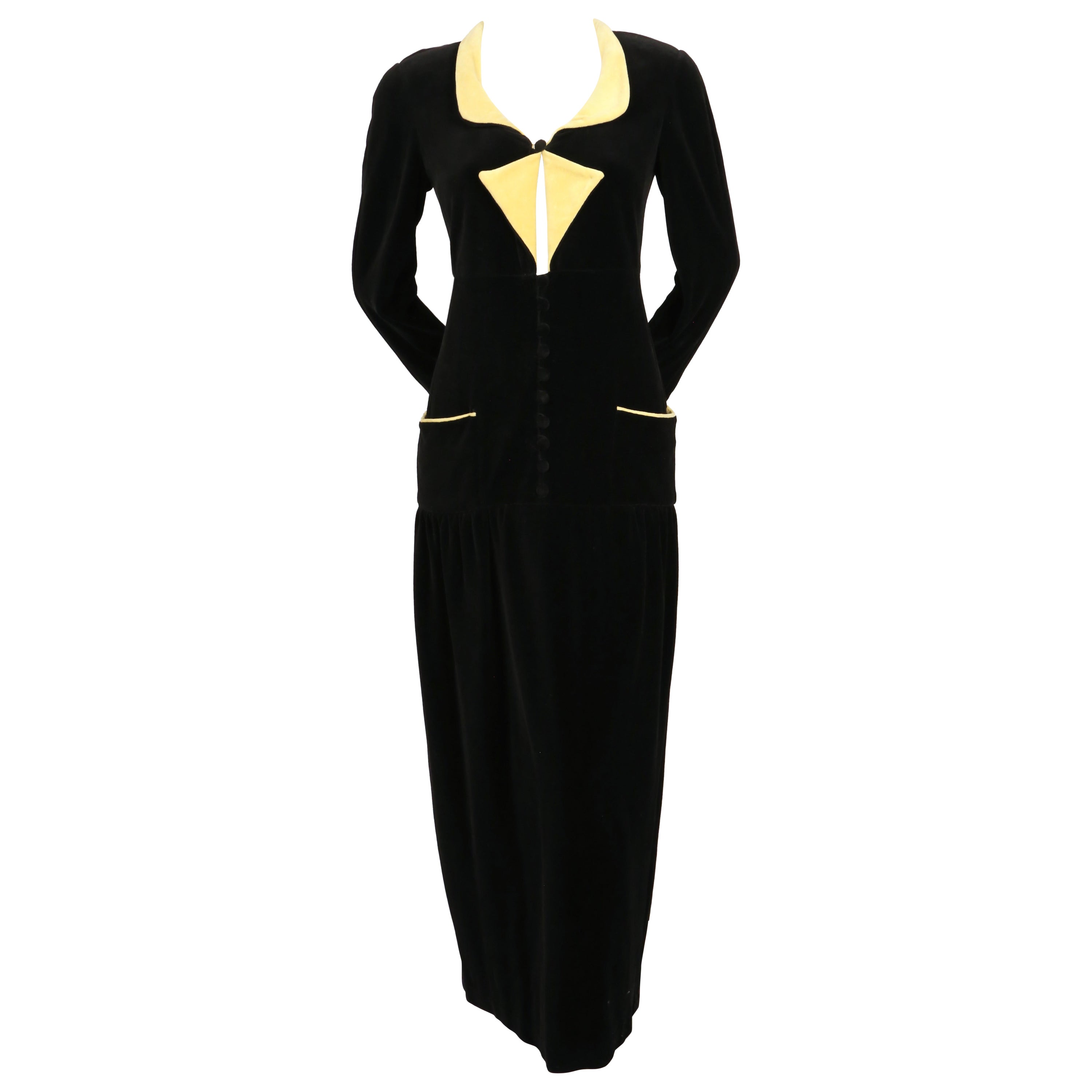 1993 Karl Lagerfeld for Chloe black velvet RUNWAY dress