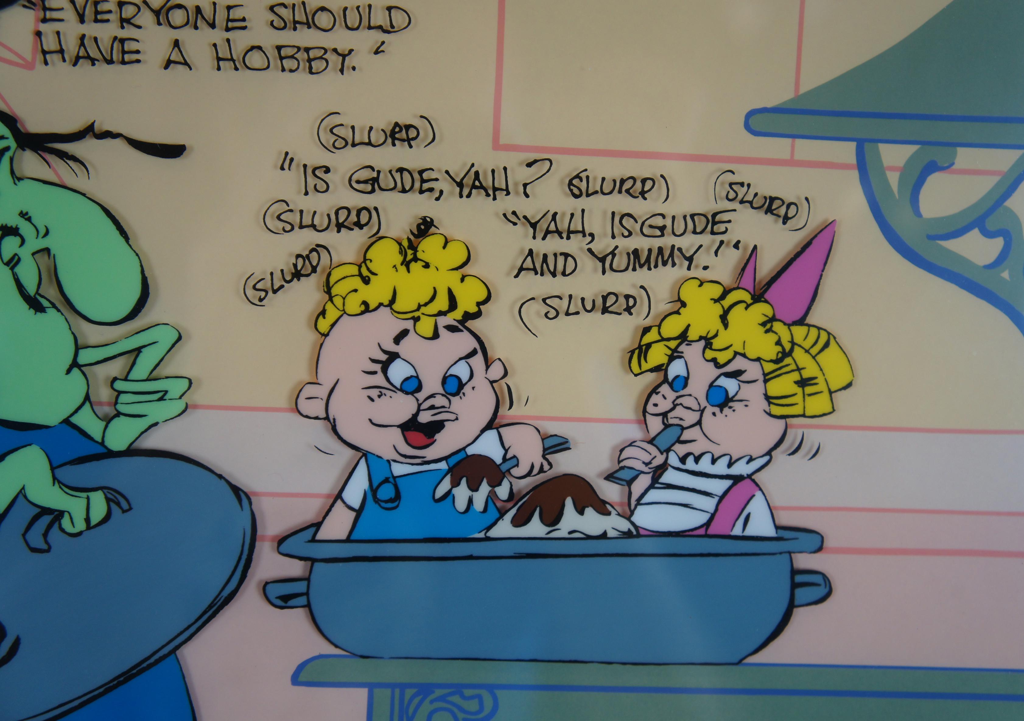 1993 Looney Tunes Chuck Jones Cel Bugs & Witch Hazel Truant Officer COA 1