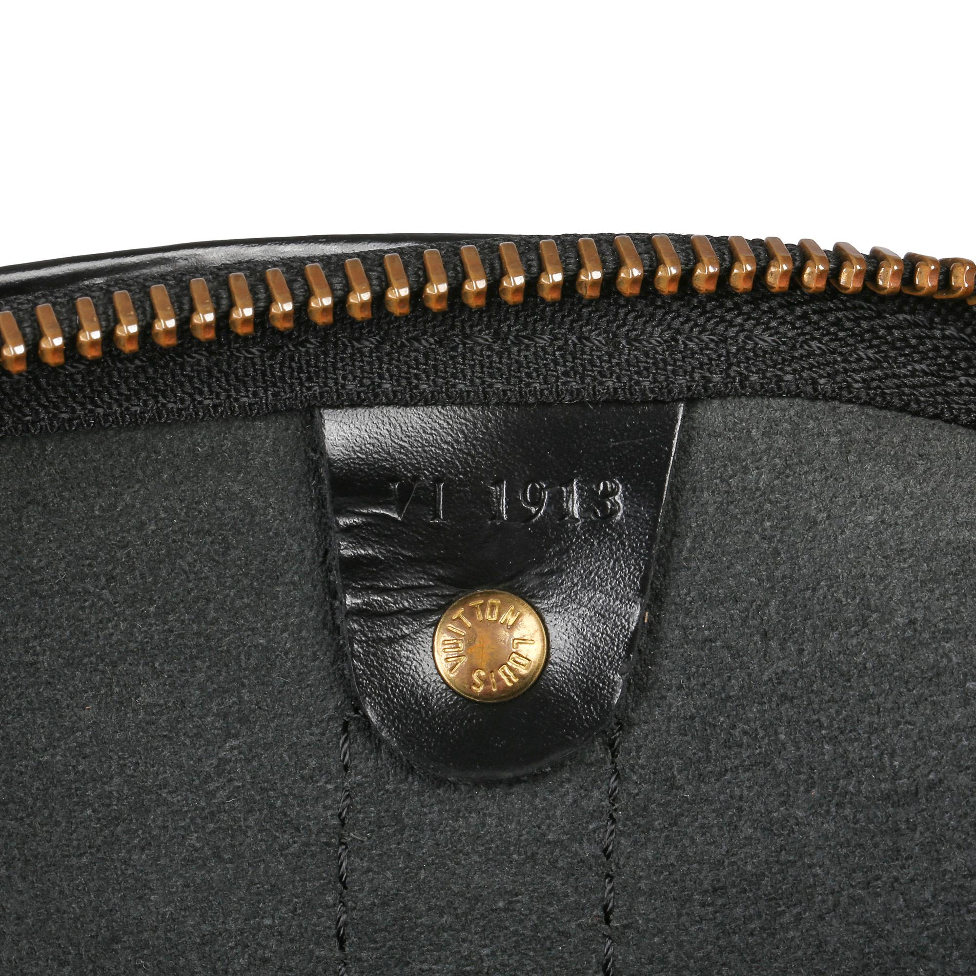 1993 Louis Vuitton Black Epi Leather Keepall 50  6
